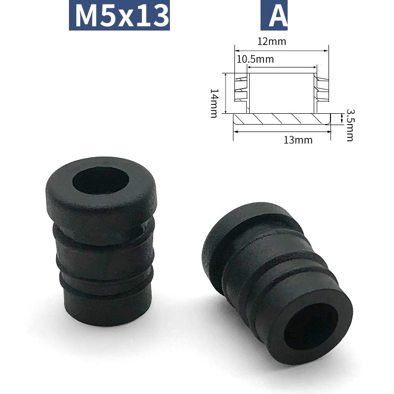 M5 M6 M8 M10 M12 PE Round Pipe Plugs Inserts End Cap for 13-60mm Furniture Foot