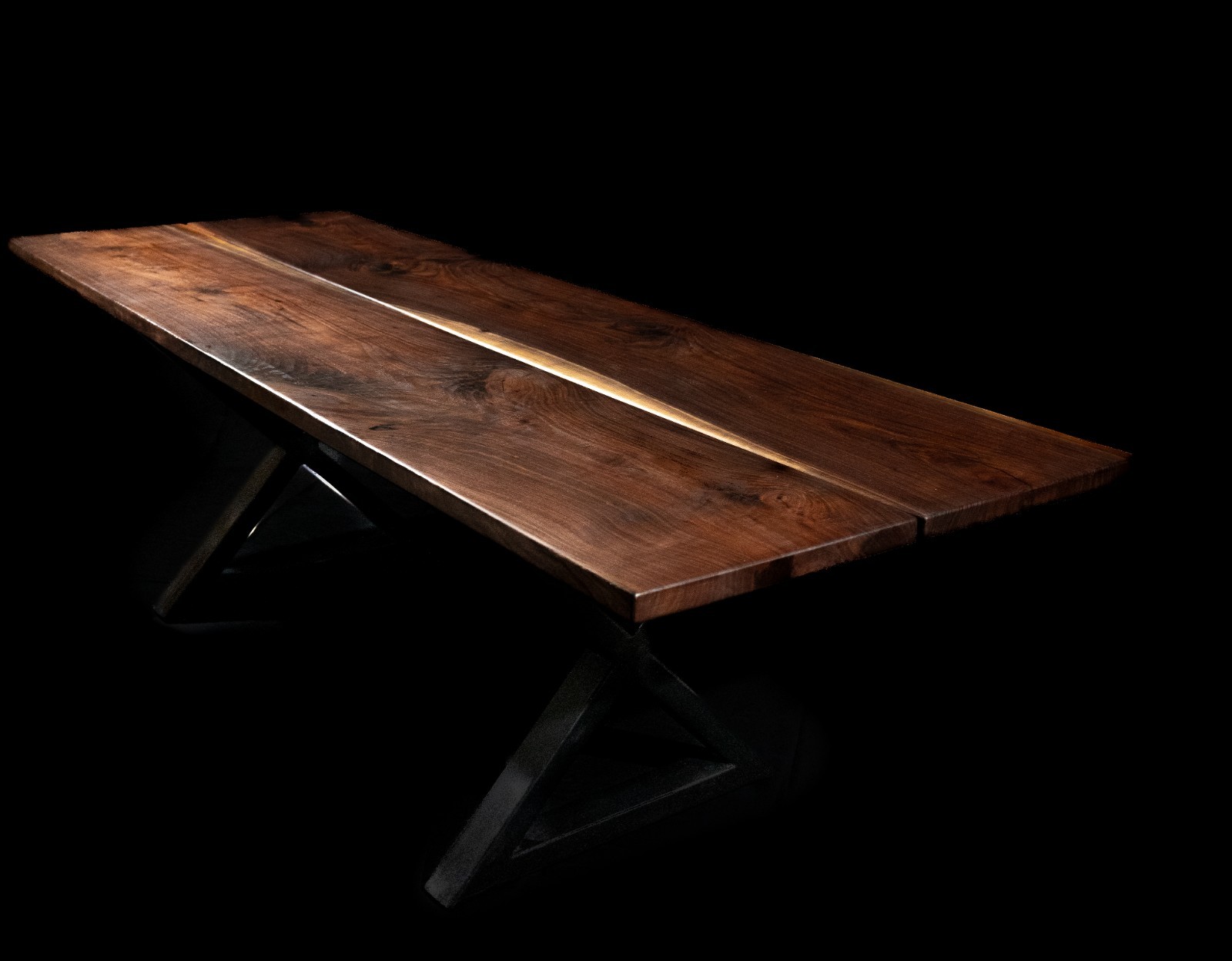 hand made walnut dinner table