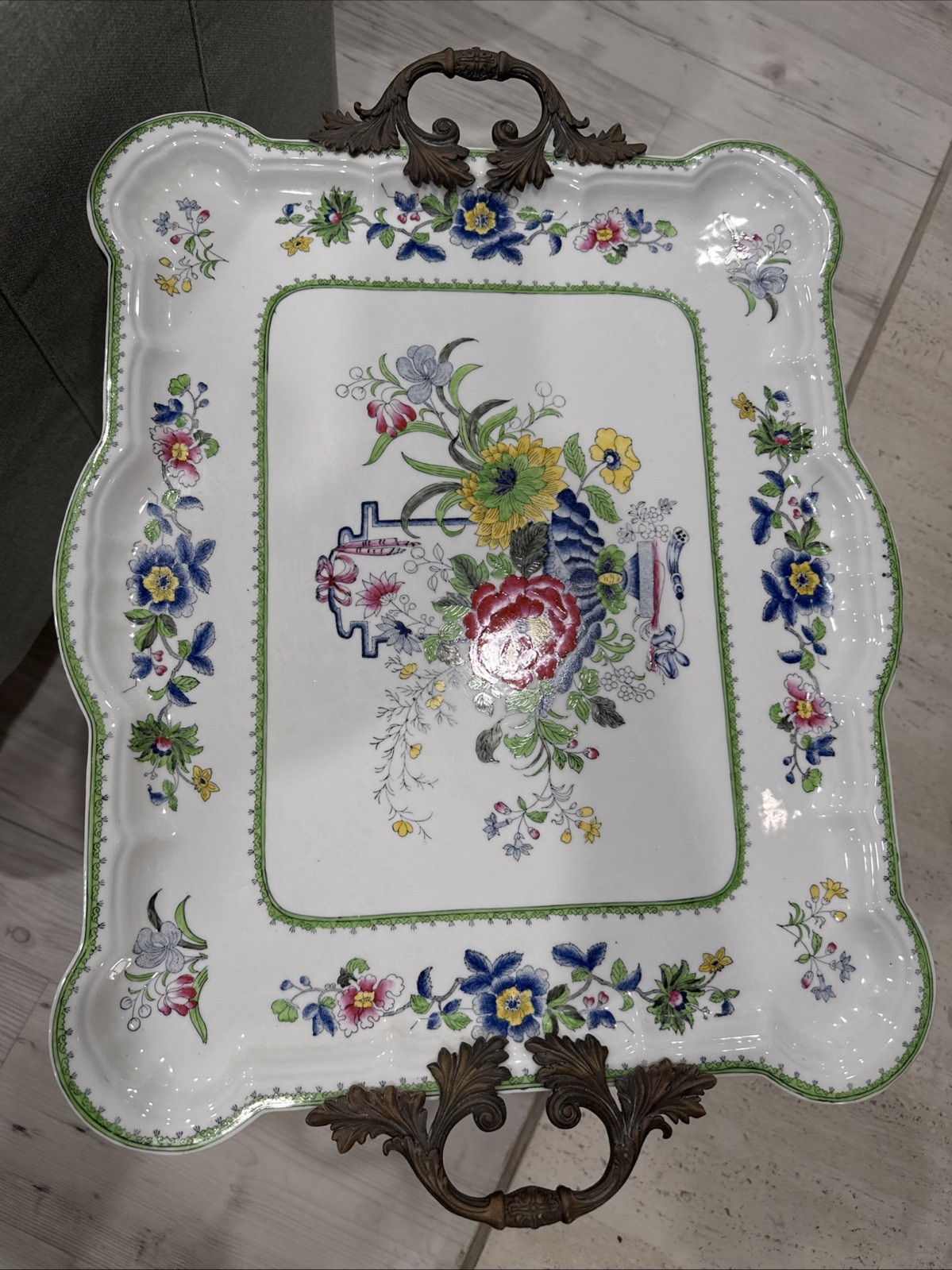 Vintage Chinese HUA RONG TANG ZHI table porcelain Flower Top Colorful