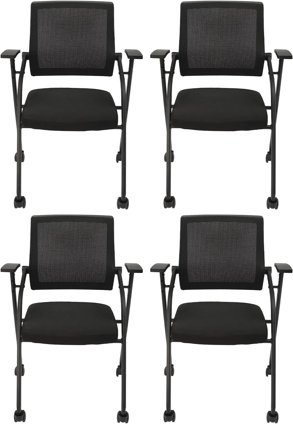 Folding Office Desk Chair with Wheels for Office School Classroom Training
