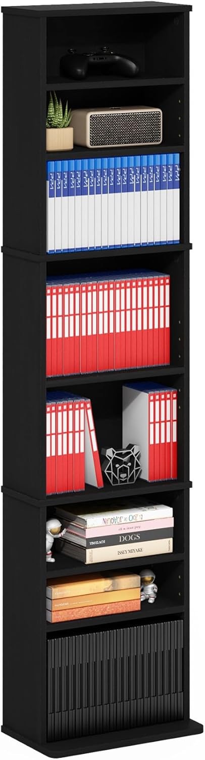 Furinno 9-Tier Adjustable DVD Shelf Media Storage Rack
