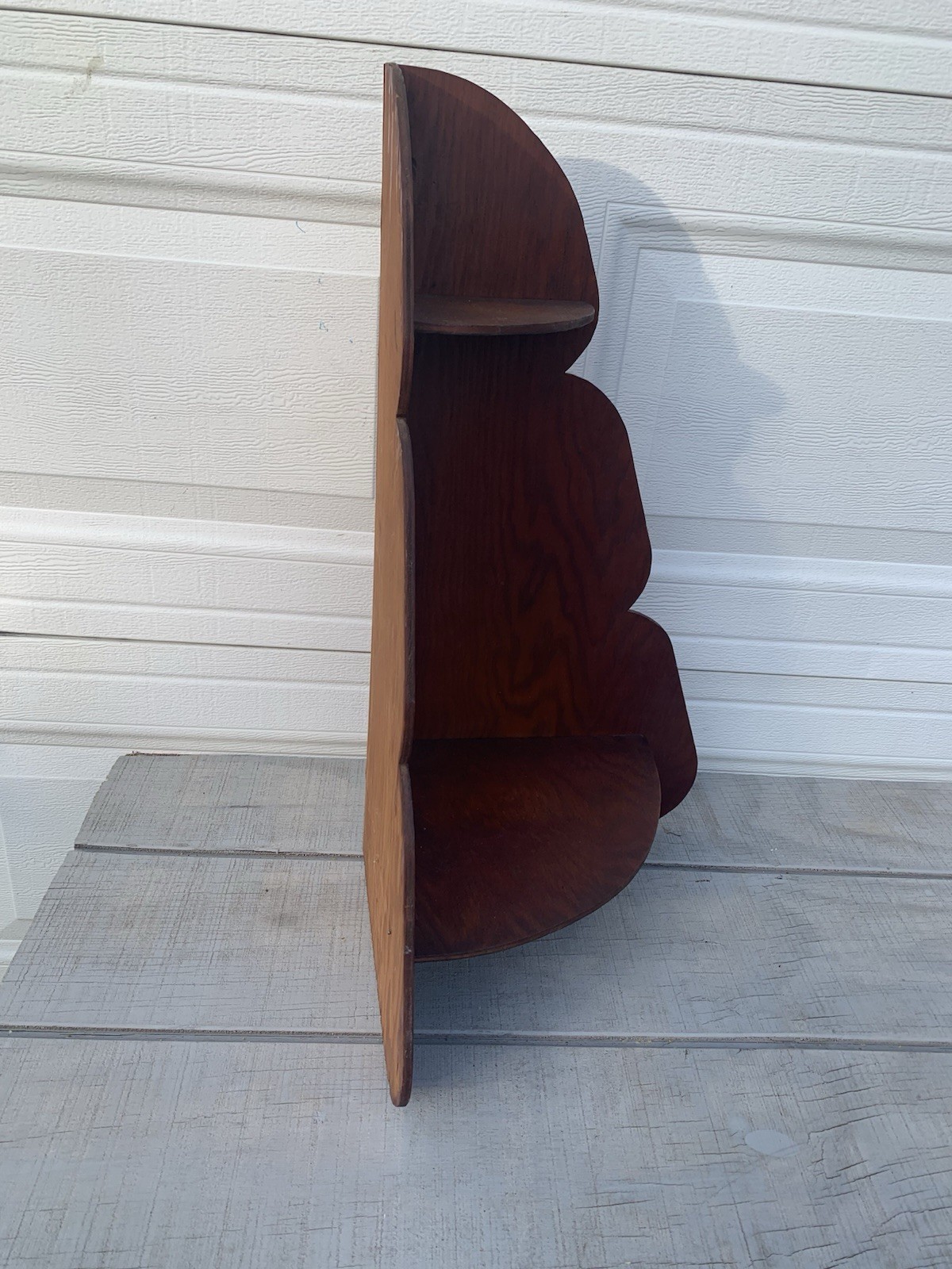 Vintage Wood Corner Shelf 2 Tier Freestanding Rustic Cottage Decor Plywood 25.5”