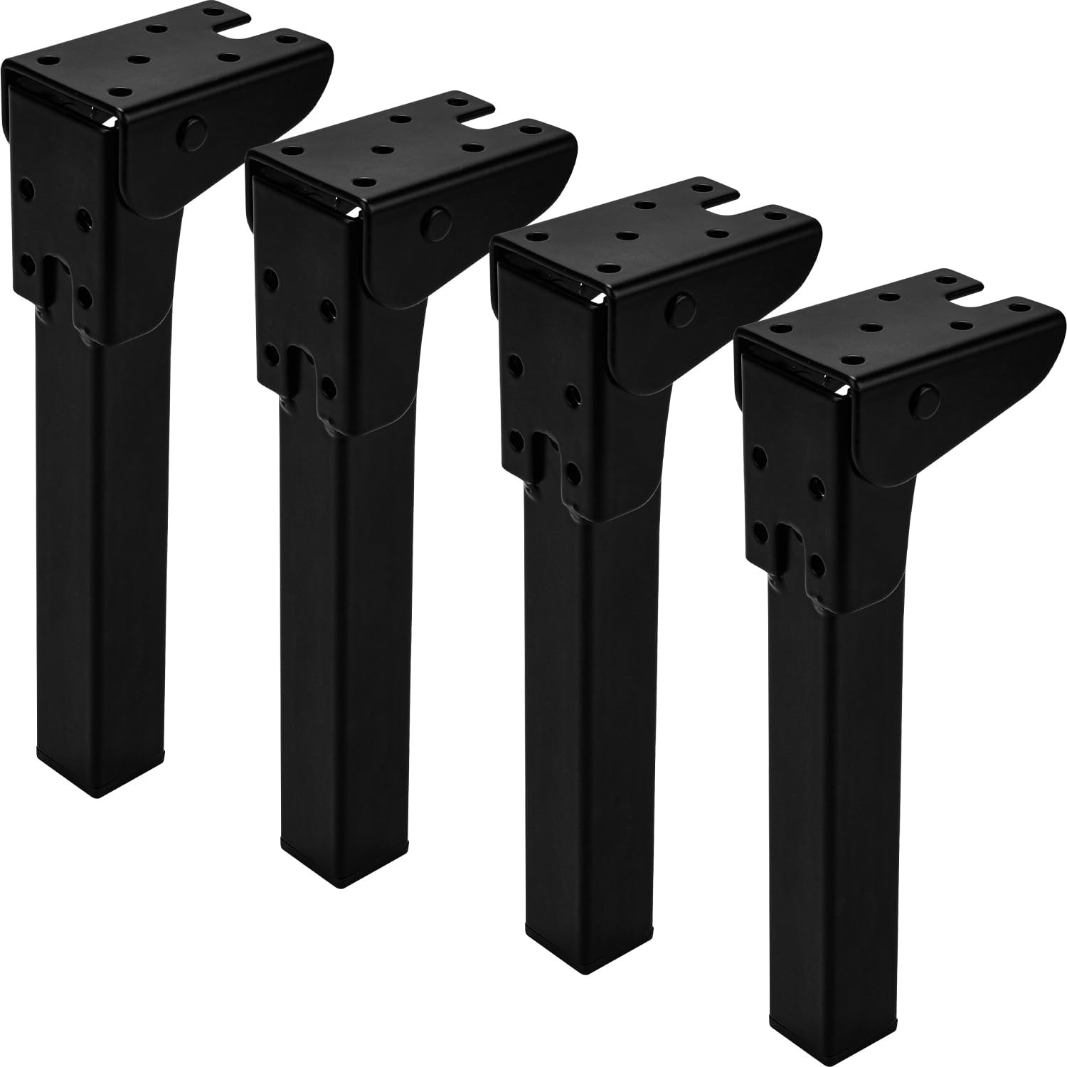 4 PCS 12 Inch 30cm Black Metal Folding Table Legs Rubber Floor Protectors