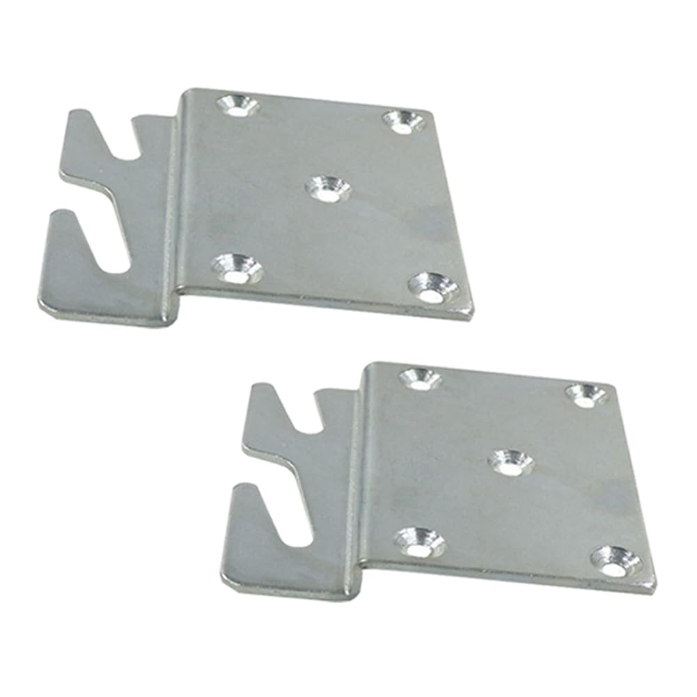 2PCS Adjustable Wood Bed Headboard Brackets Bed Rail Hook Plate Silver Metal