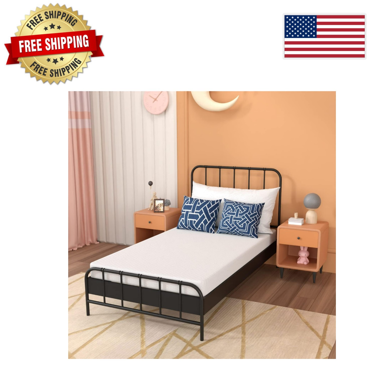 5 Inch Twin Gel Memory Foam Mattress – Cool Sleep & Support – CertiPUR Certified