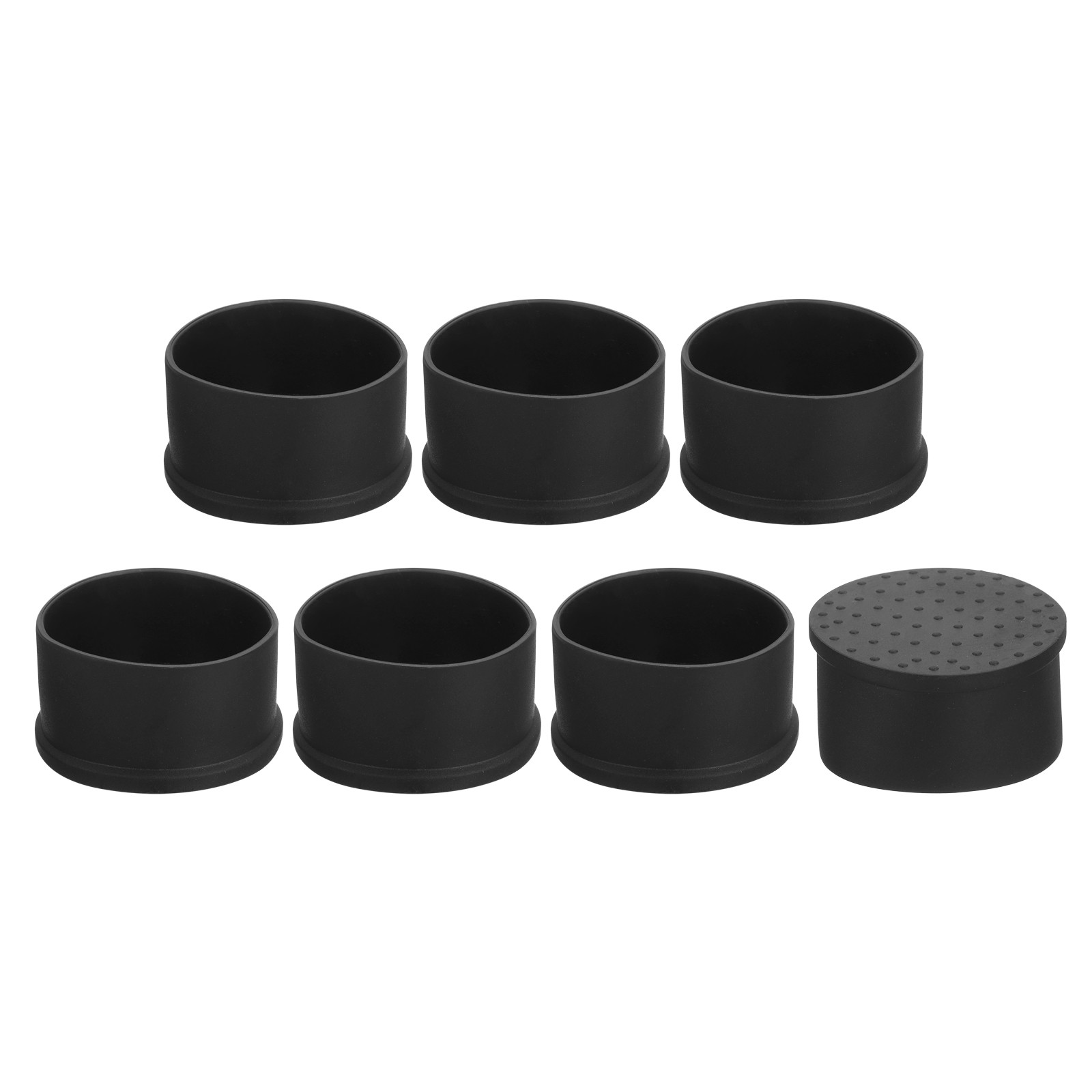 7Pcs Chair Leg Caps 50mm (2 Inch) PVC Non-Slip Chair Leg Tips Black