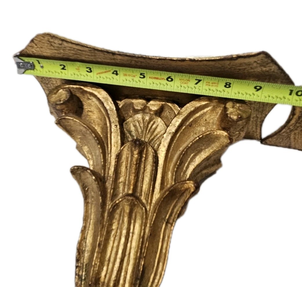 VTG Gilt Wall Shelf Bracket Sconce Corbel Italy Florentine Gold Leaf Acanthus