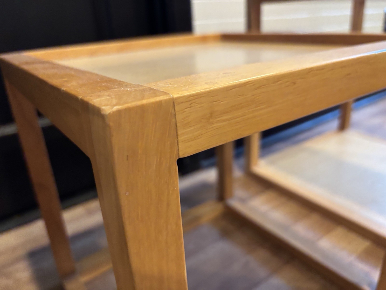 Vintage Mid Century Modern Nesting Tables Set of 4 Solid Wood Side Tables
