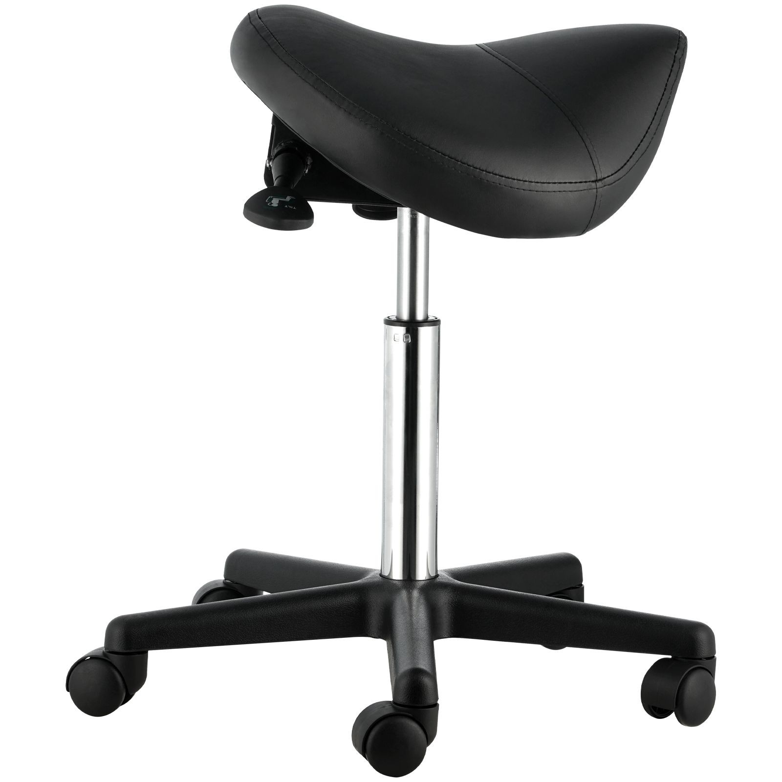 Saddle Stool 400lb Swivel Wheel Height Adjust