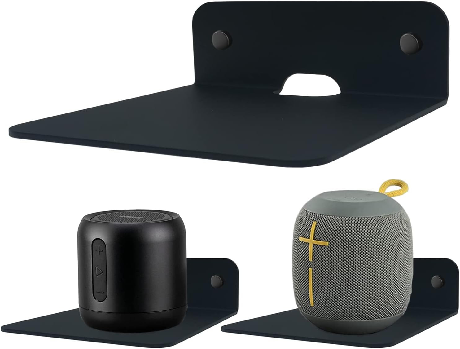 Small Floating Shelves, 4.25″ Wall Metal Speaker Mount Shelves for Bluetooth …