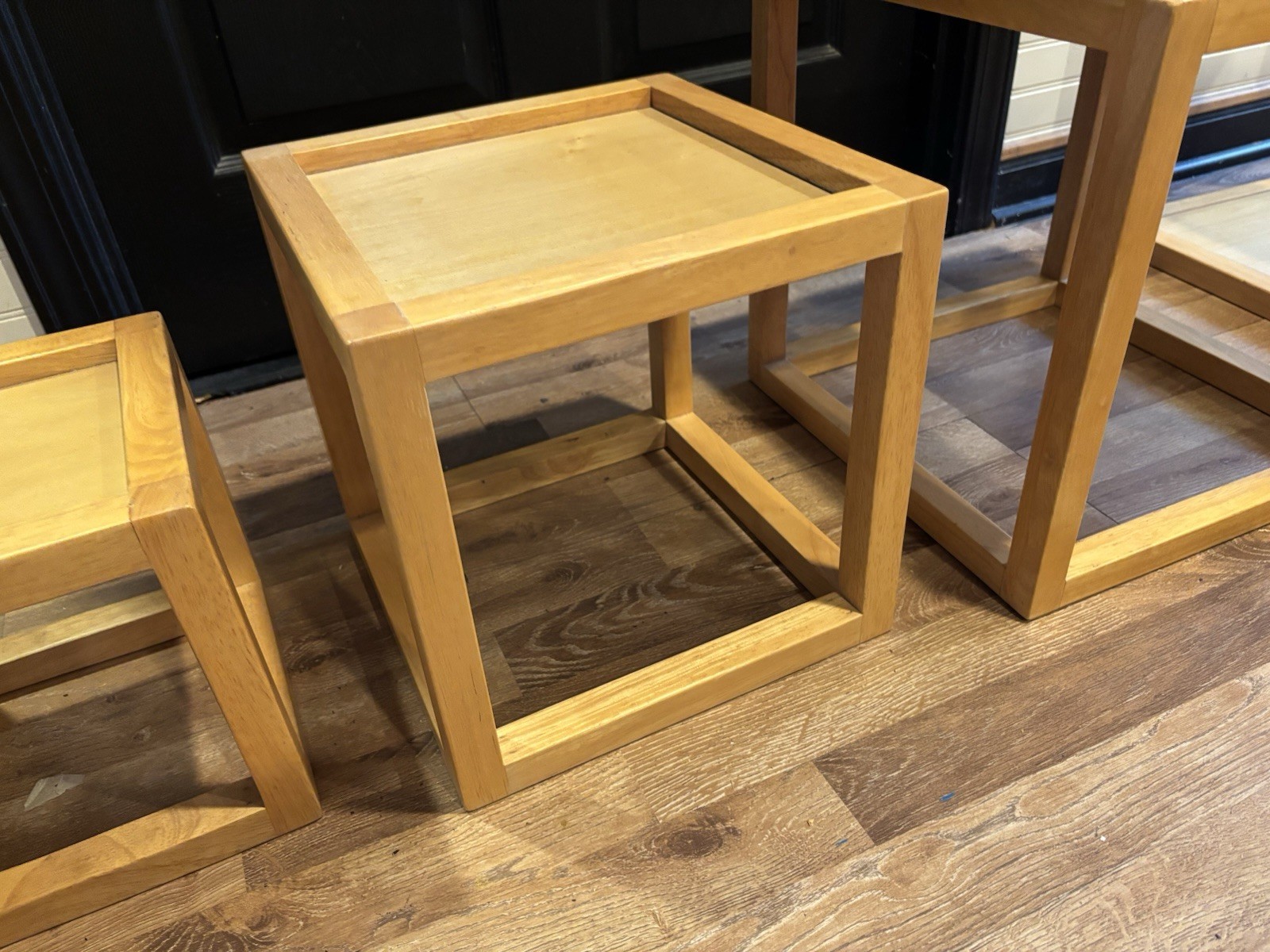 Vintage Mid Century Modern Nesting Tables Set of 4 Solid Wood Side Tables