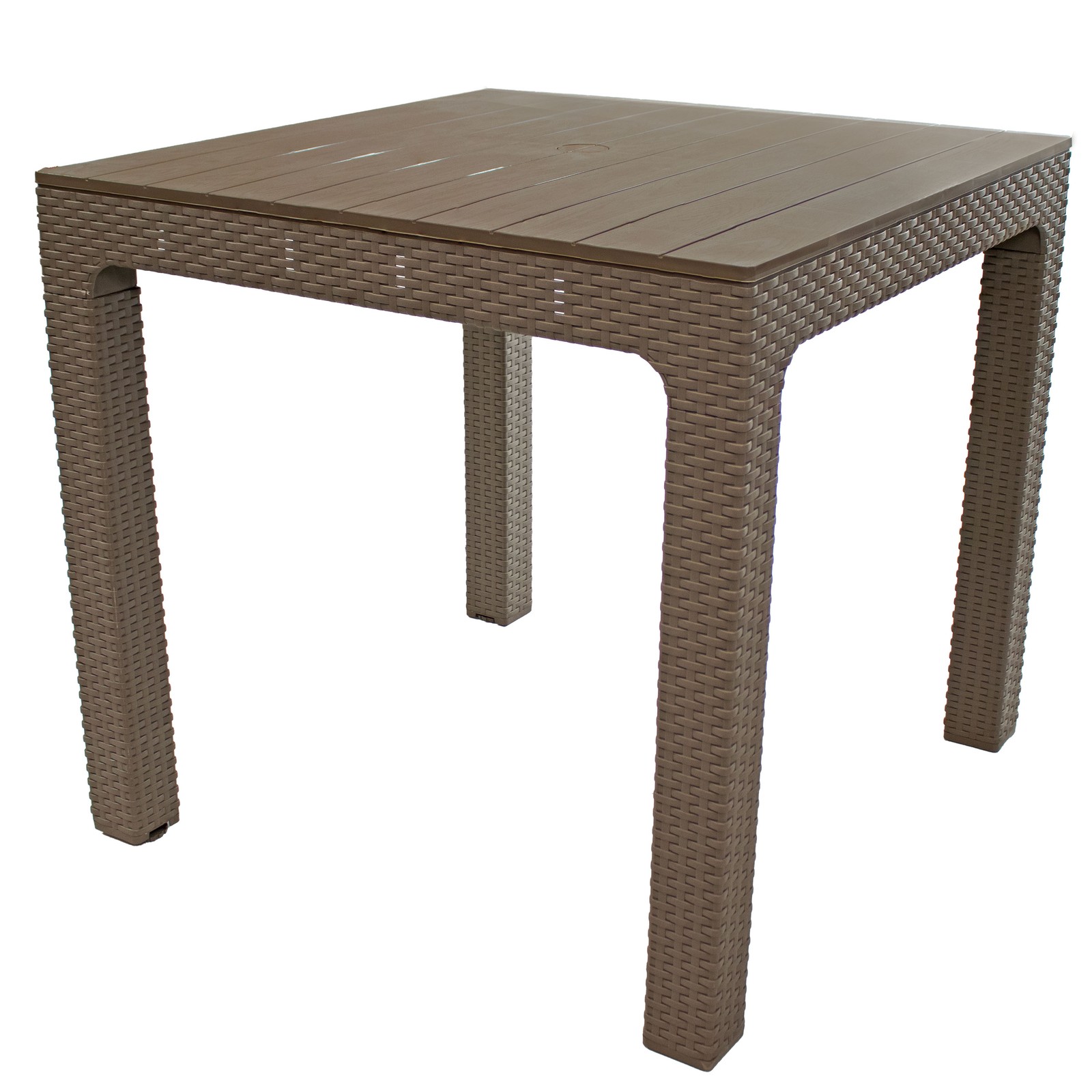 Square Polypropylene Outdoor Dining Table – Champagne – 29.5 in by Sunnydaze