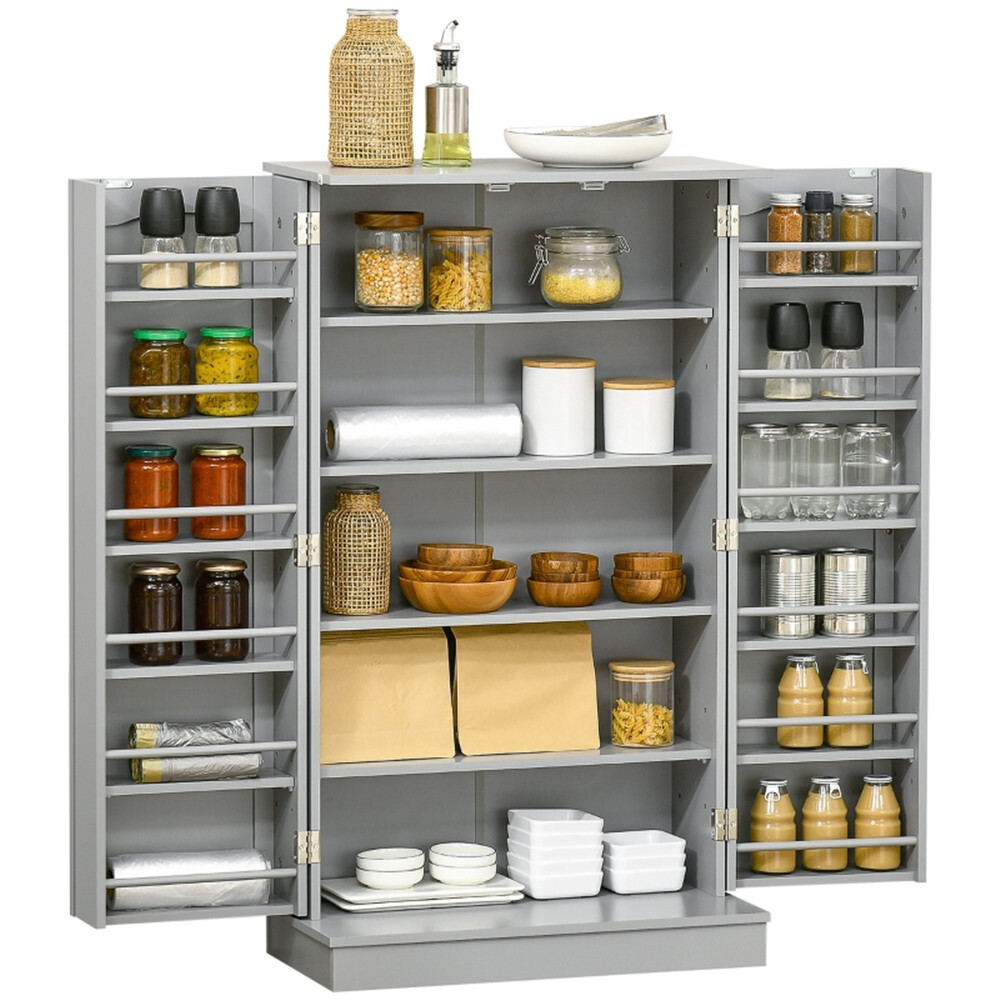 Simple Triamine Adjustable Shelves Sideboard With Door Cabinet Gray