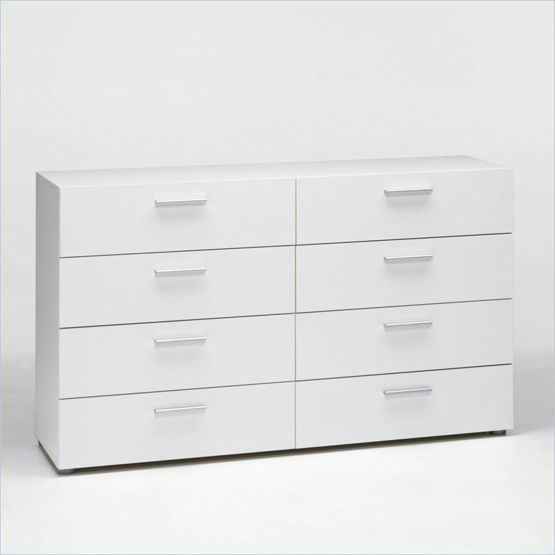 Atlin Designs 8 Drawer Double Dresser in White