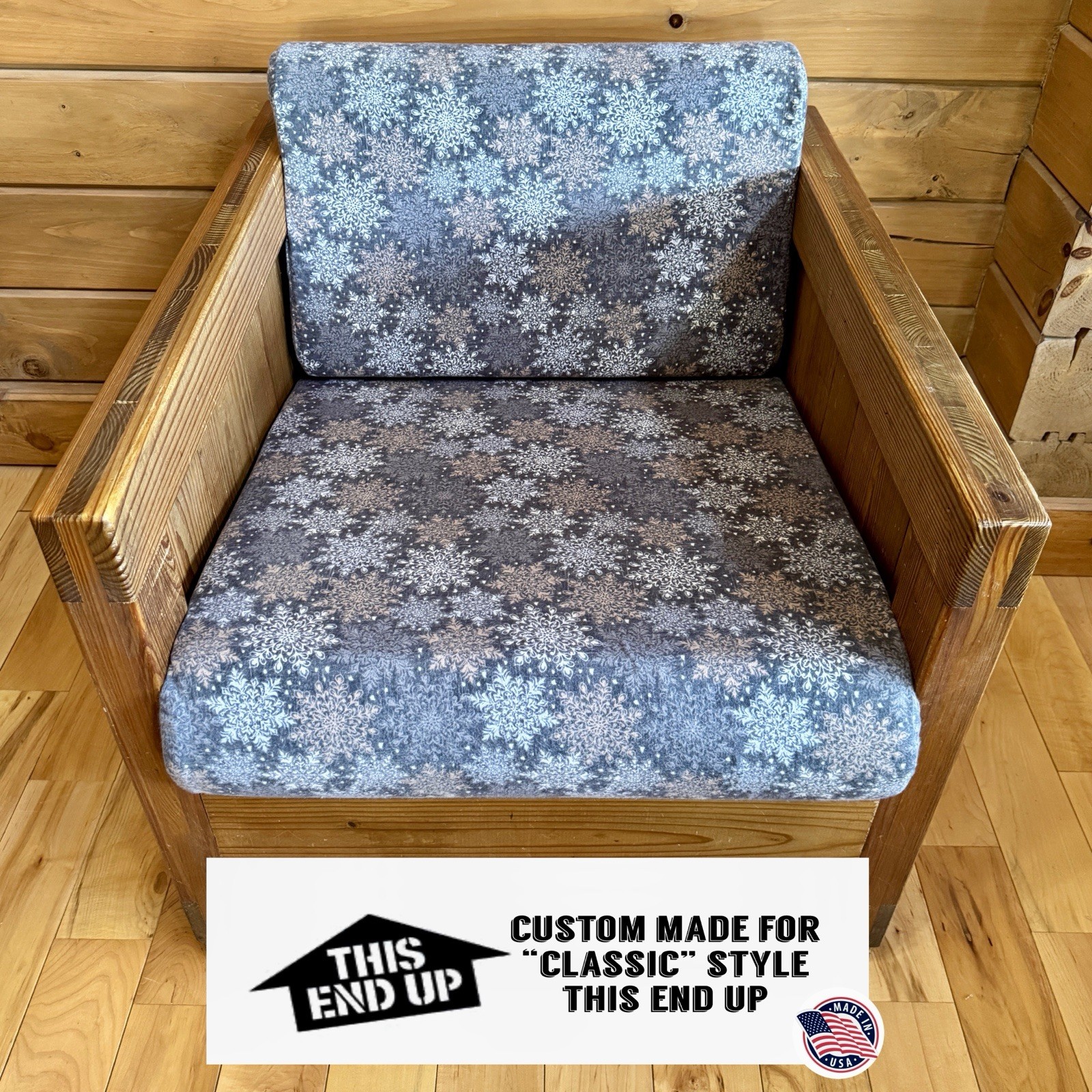 Custom Made Chair Cover fits THIS END UP “Classic” Cozy Machine Washable Flannel