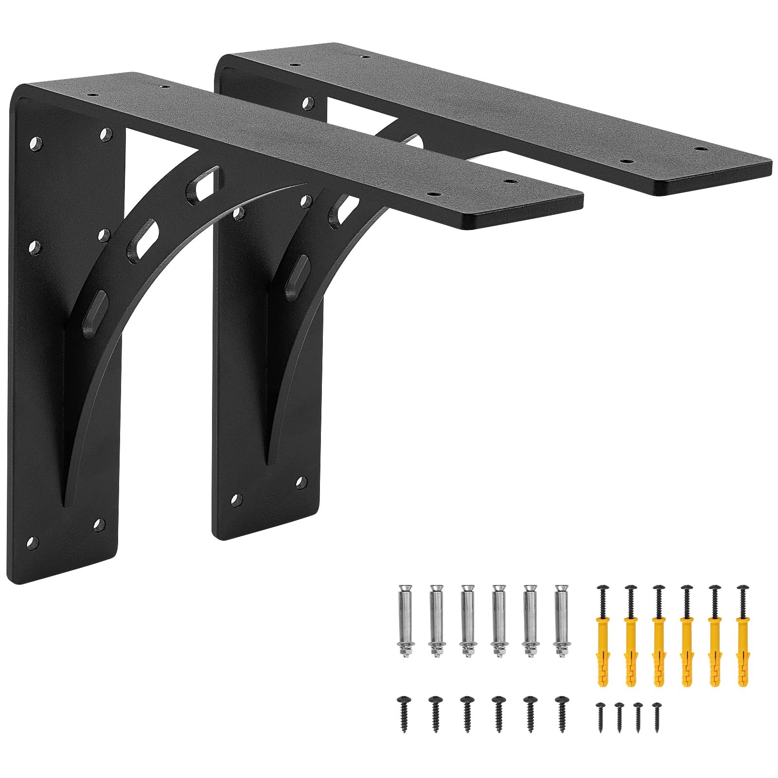 12″x10″x2.5″ Heavy Duty Shelf Brackets, Max Load 1100 LBS, Premium Alloy Meta…