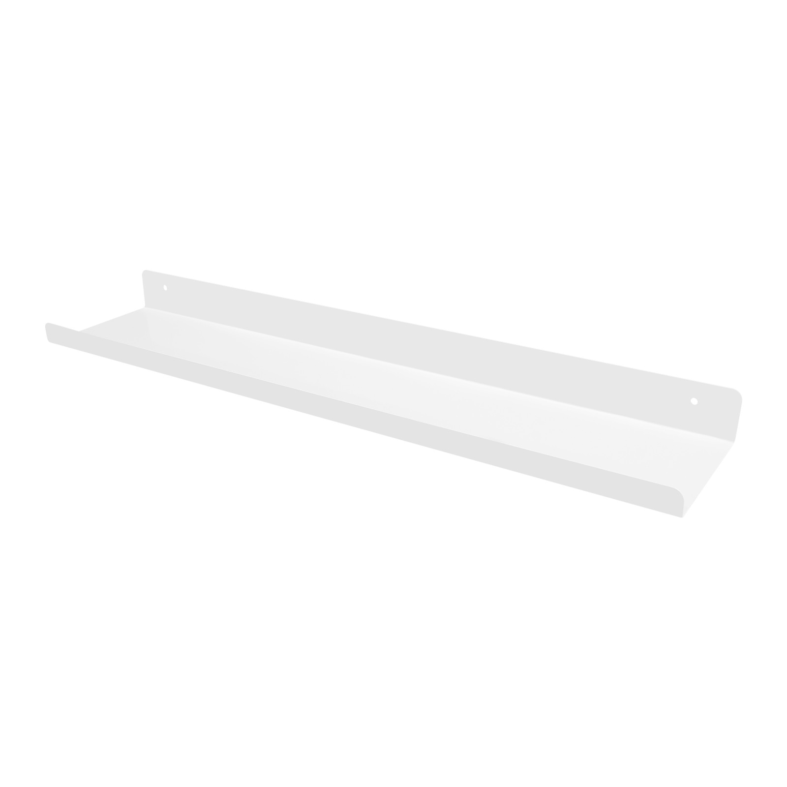 White Floating Shelf 60cm Wall Mounted Storage Display Rack Steel Modern