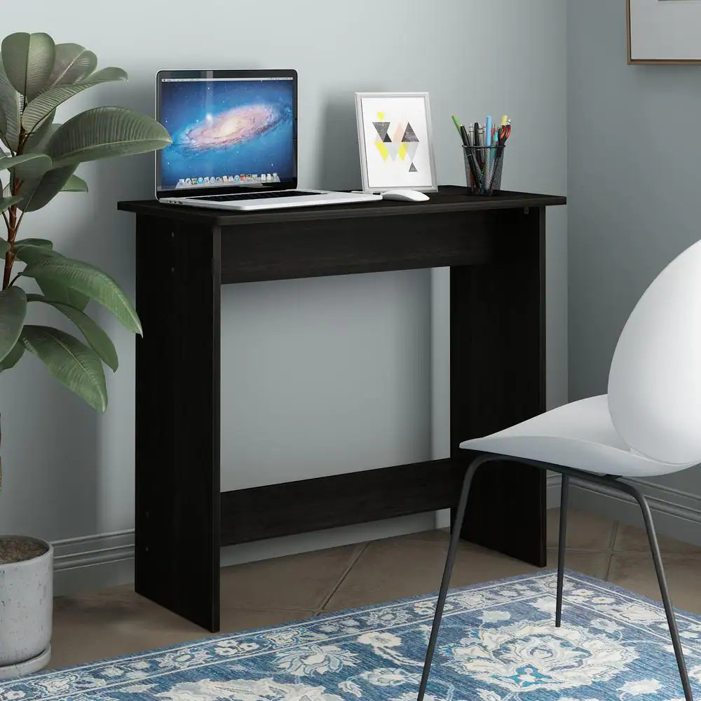 32 In. Rectangular Espresso Computer Desk with Solid Wood Material