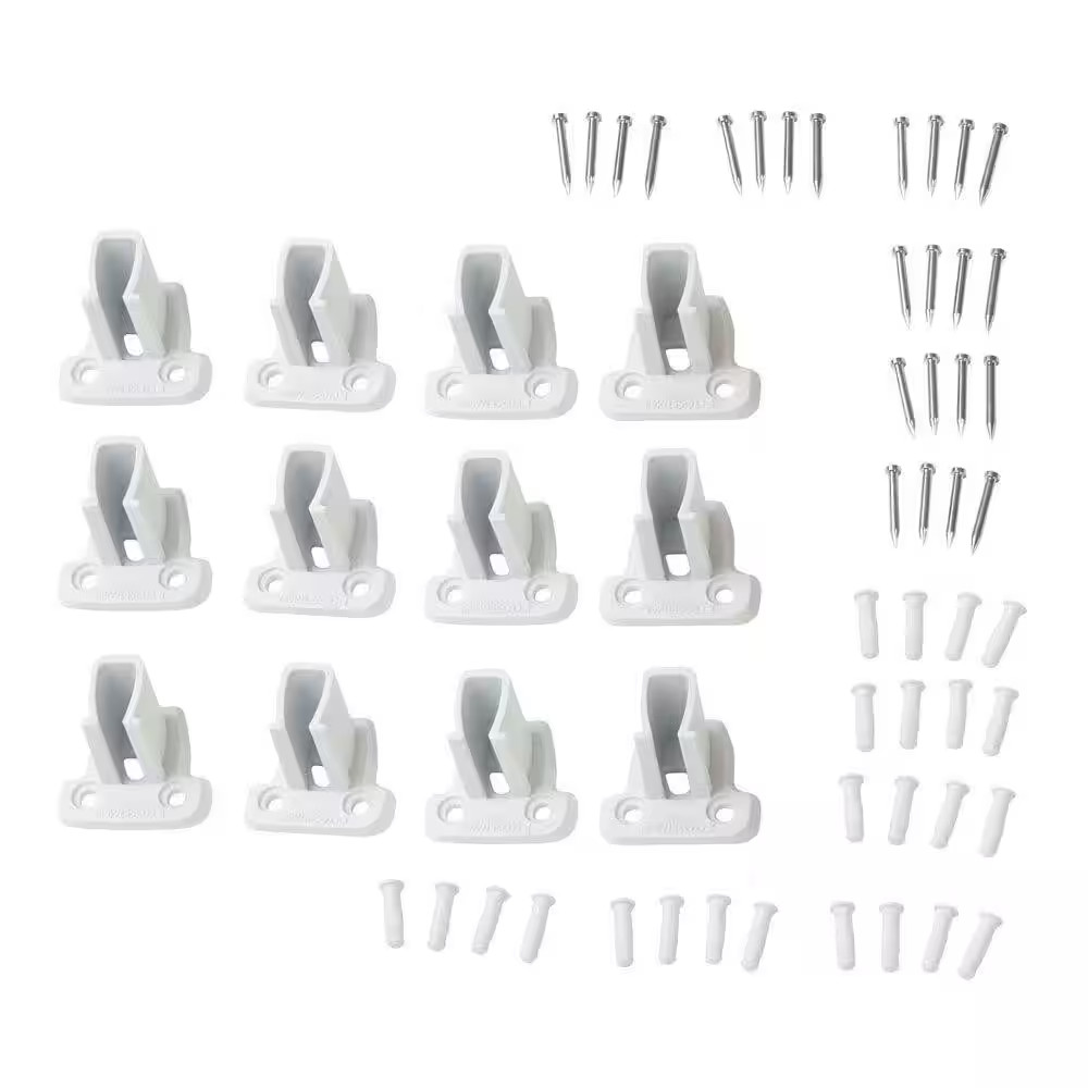 10 In. White Steel Adjustable Shelf Bracket for Wire Shelving (12-Pack)