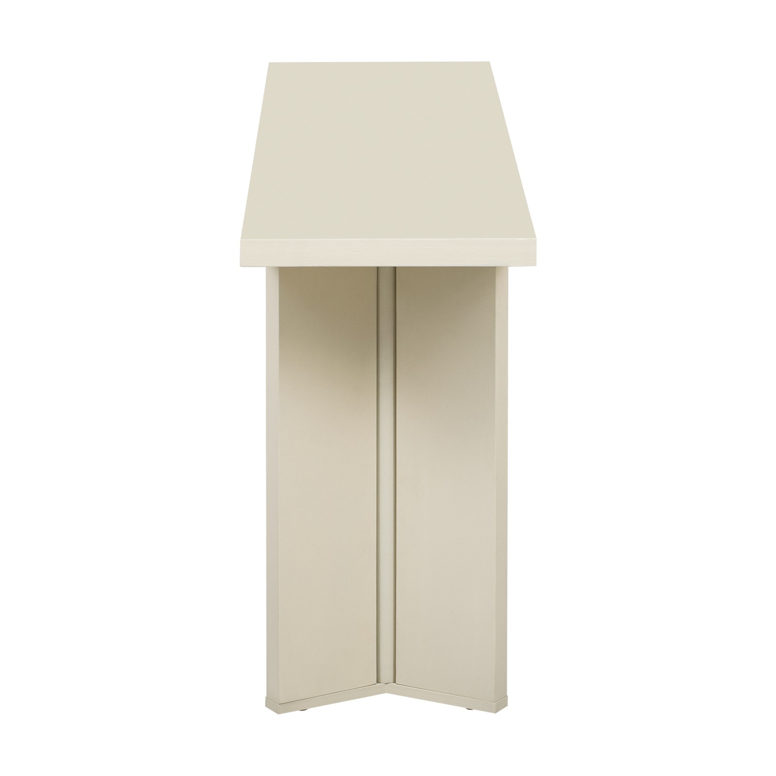 Modern Console Table with Pine Veneer Top and Geometric Legs, 63″ L
