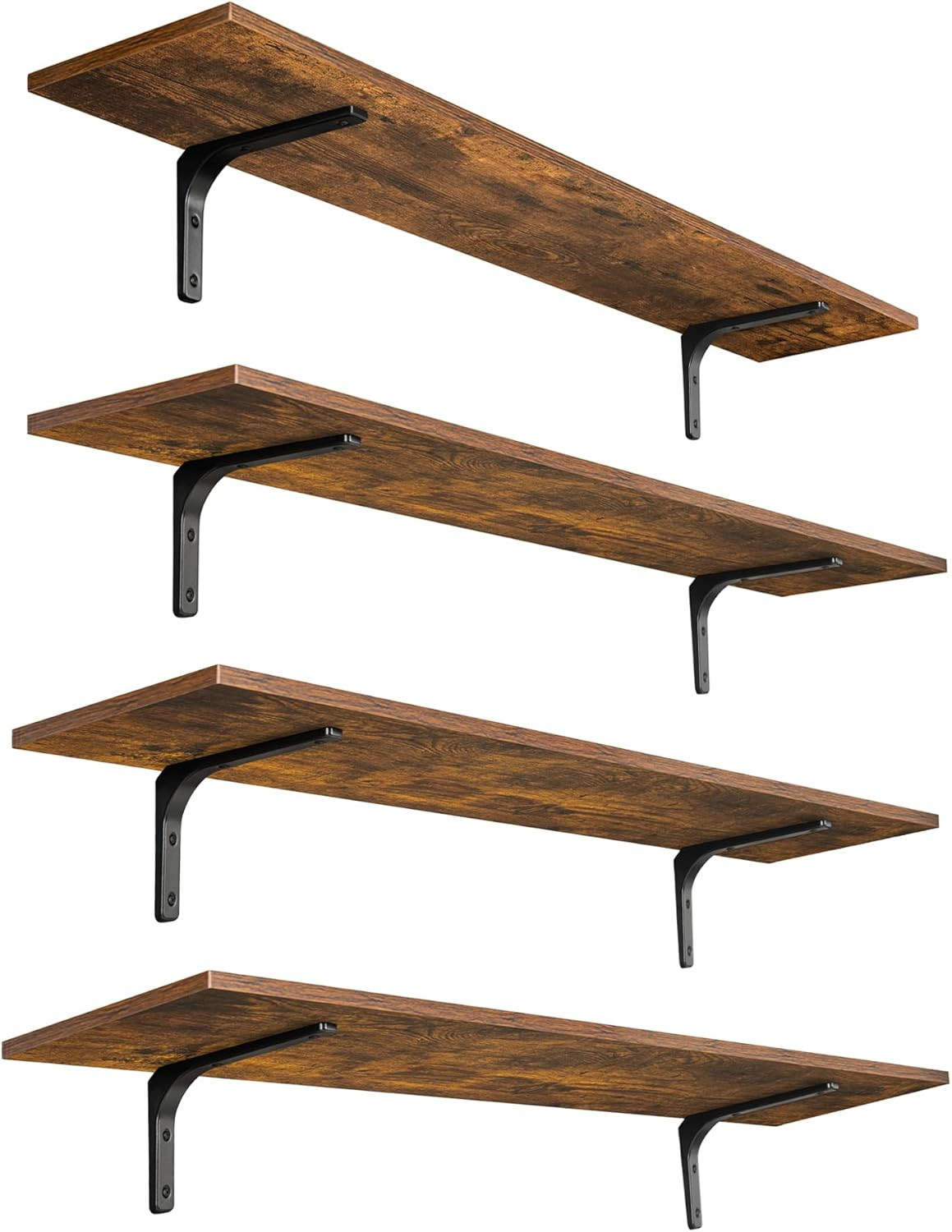 Long Wall Shelves, 47.3Inch Wall Mounted Shelves Set of 4, Extra Large Floating