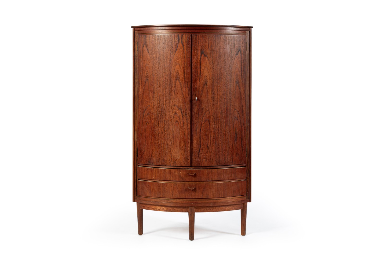 Mid-Century Danish Modern Teak Corner Bar or Storage Cabinet 1960s Selling AS-IS