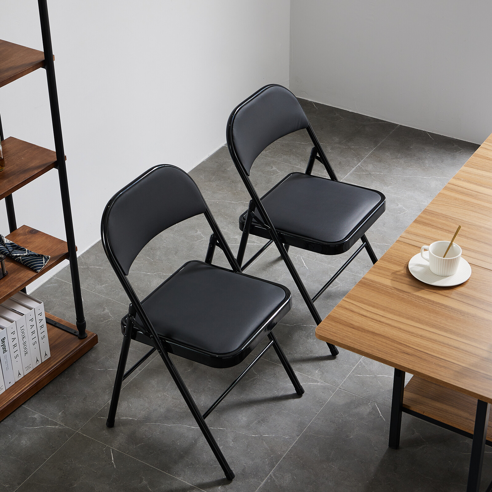 4/8/12 PACK Folding Chair Fabric Upholstered Padded Seat Metal Frame Home Office