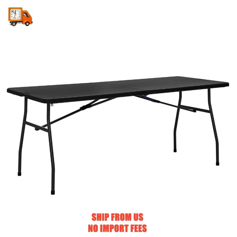 Mainstays 6′ Rectangle Centerfold Folding Table, Black