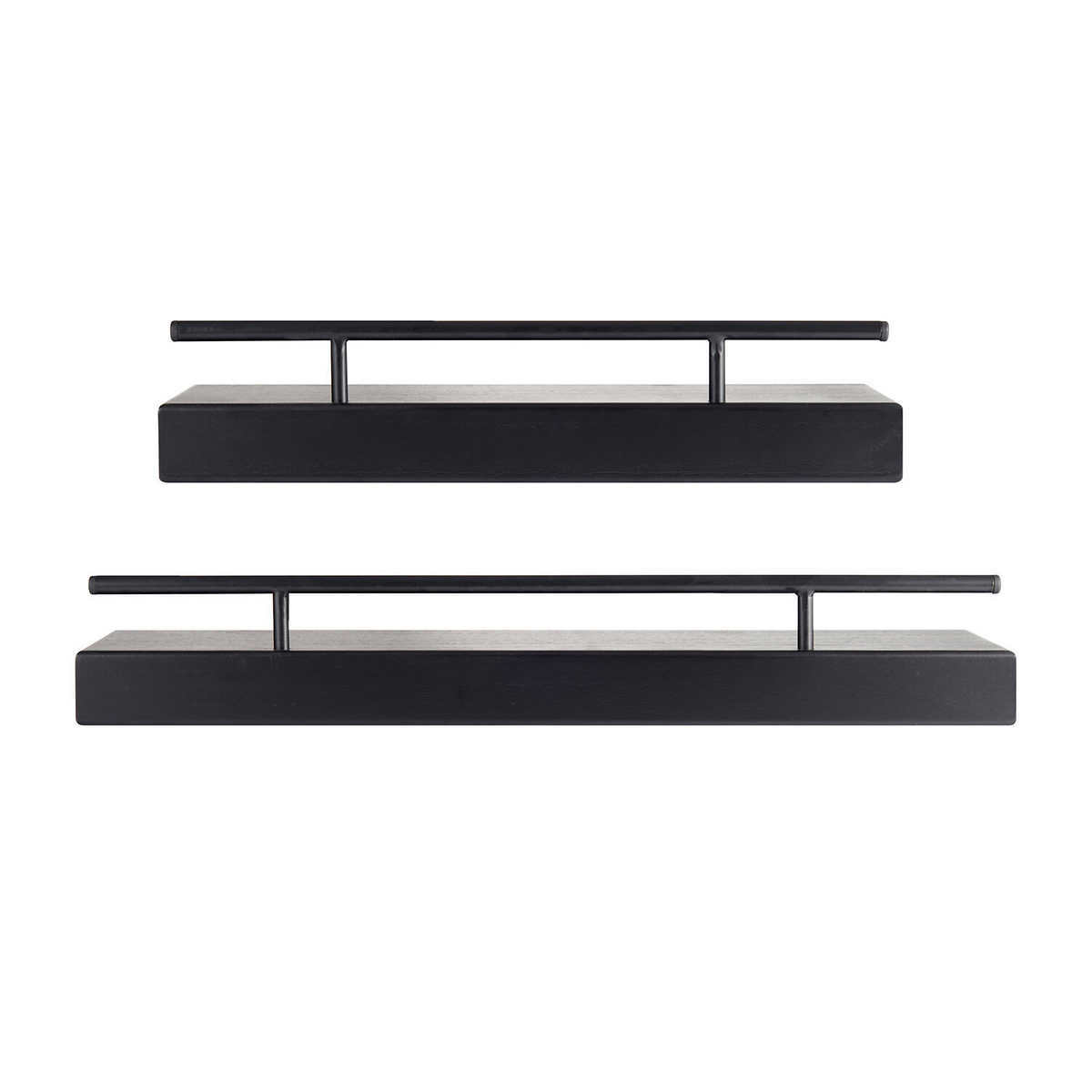 Lifetime brands Melannco Wood and Metal Shelf Set, 2-piece, 30”x6” & 24”x6” NOB