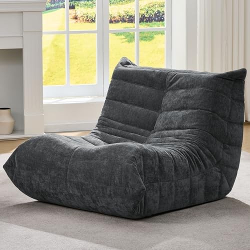 Bean Bag Chairs for Adults Giant Bean Bag Chair Memory Single Darkgrey Chenille