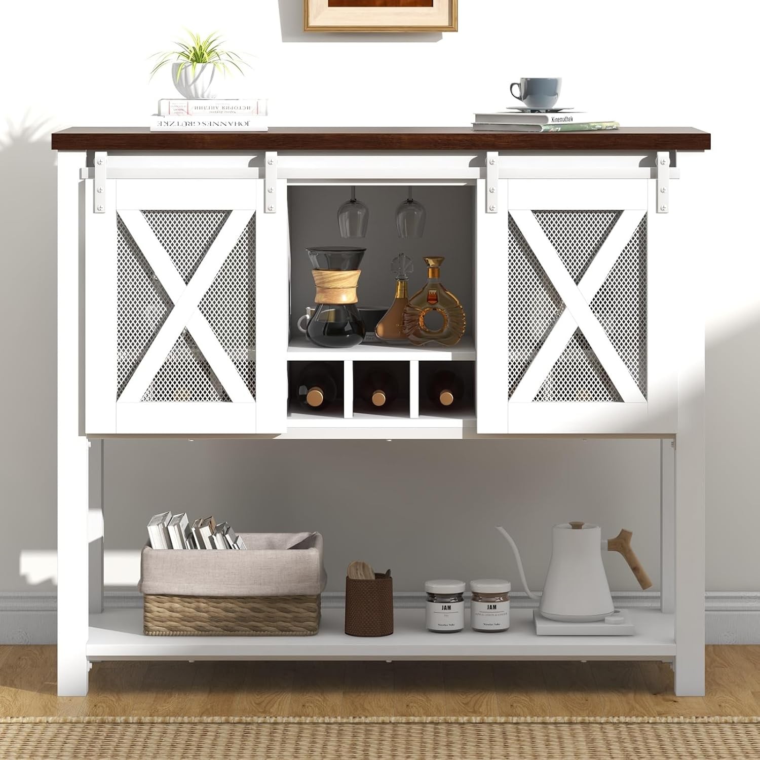 Buffet Sideboard Cabinet, 46.5″ Buffet Cabinet for Dining Room, Living Room