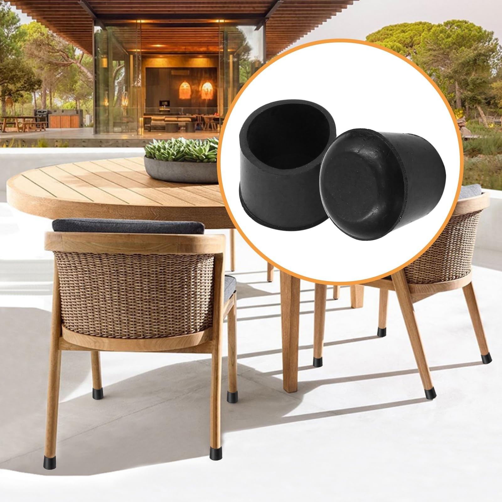 Round PVC Rubber Furniture Covers, 28mm / 1-1/8 Inches Table Chair Leg Tip Pr…