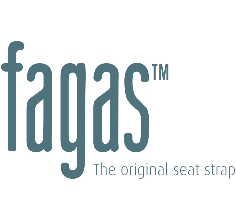 The Original Fagas Strap No 485. Rubber Seat Webbing with Metal Clips. Danish