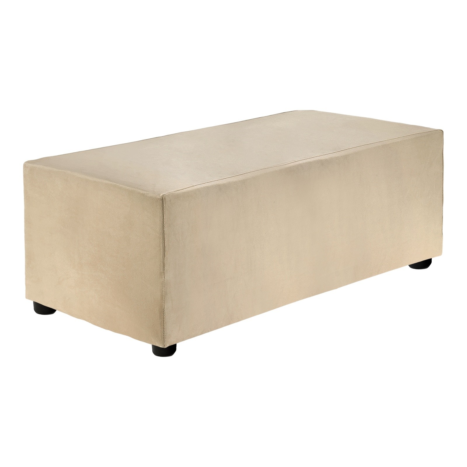 Rectangular Stool Elastic Cover 32.68″-39.76″, Size M-L, Taupe