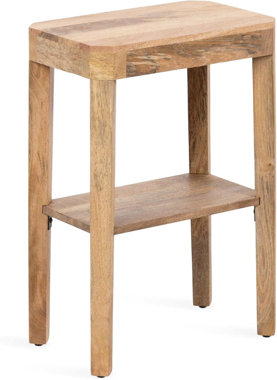 Talcott Narrow Wood Side Table – Modern Two-Tier Accent Table