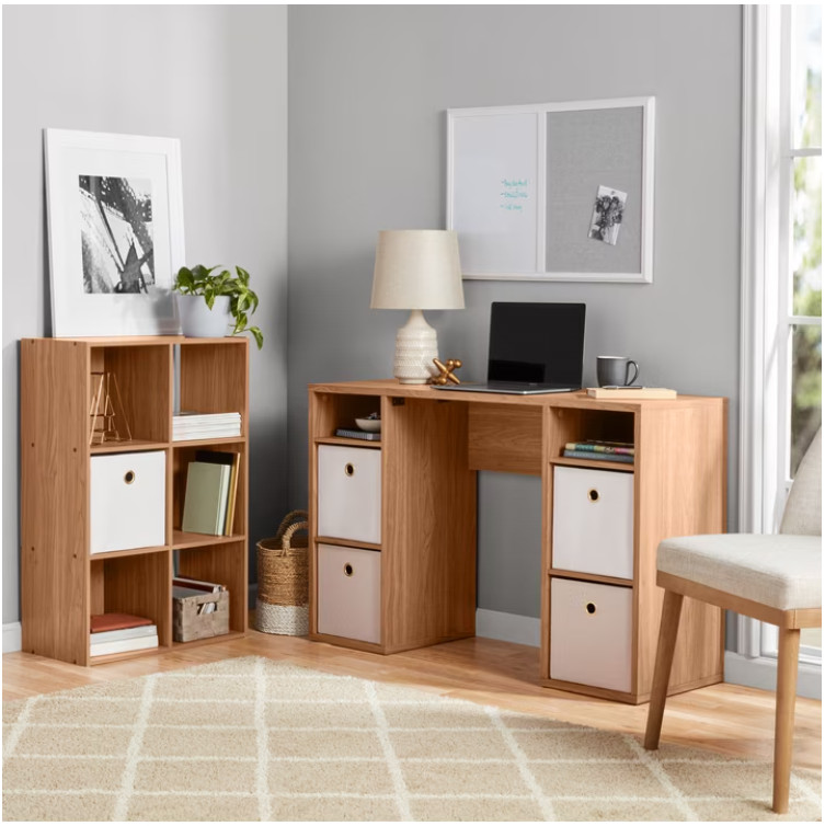 Mainstays 6 Cube Storage Organizer, Warm Walnut