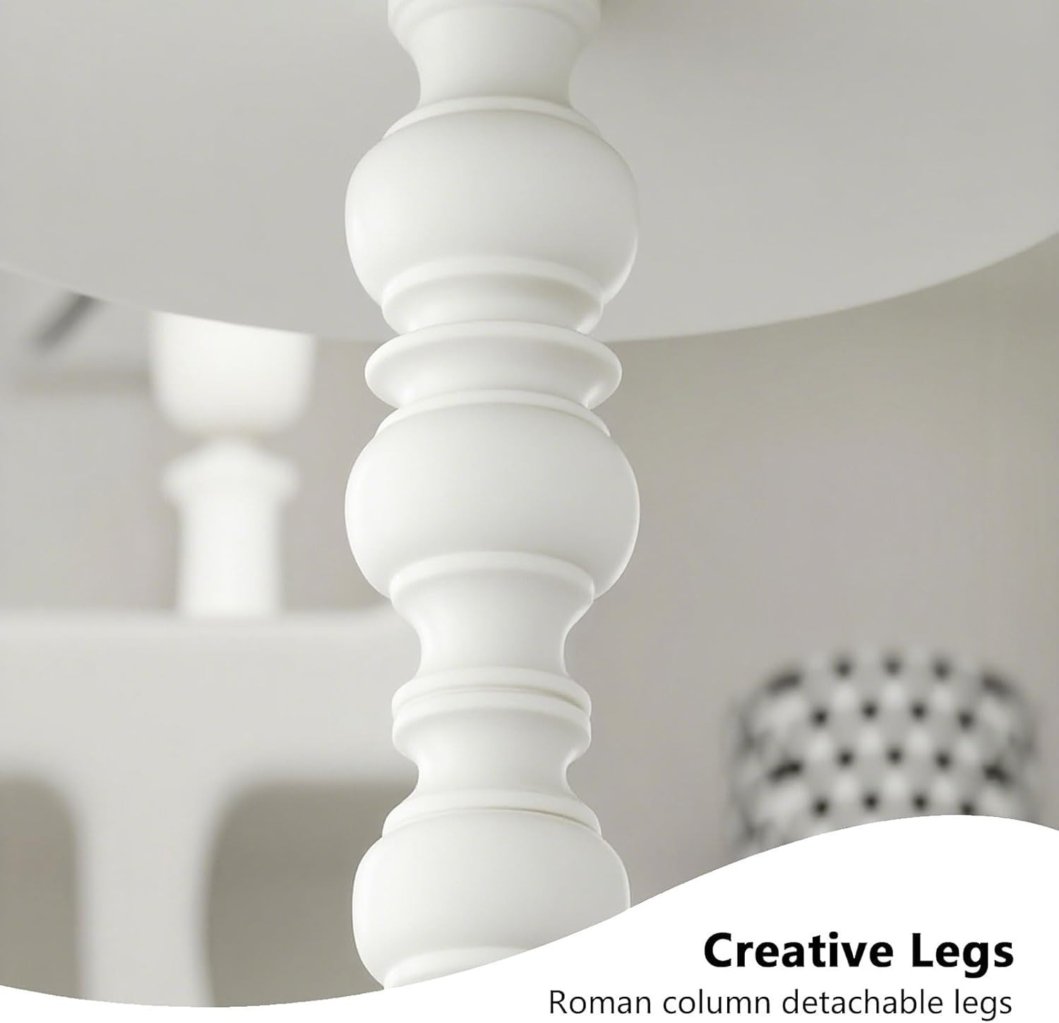 Metal Small End Table,Round Side Table for Living Room,White,13.8″ Lx20.5”H | Vi