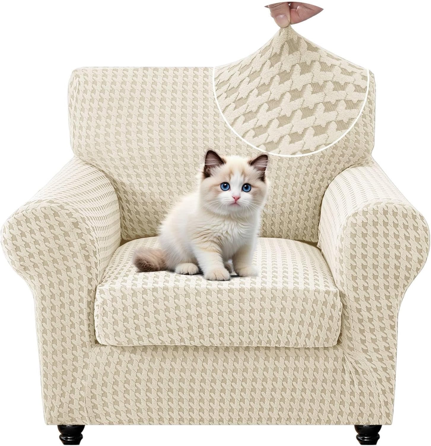 MAXIJIN 2 Pieces Stretch Chair Cover Armchair Covers for Living Room Thick So…