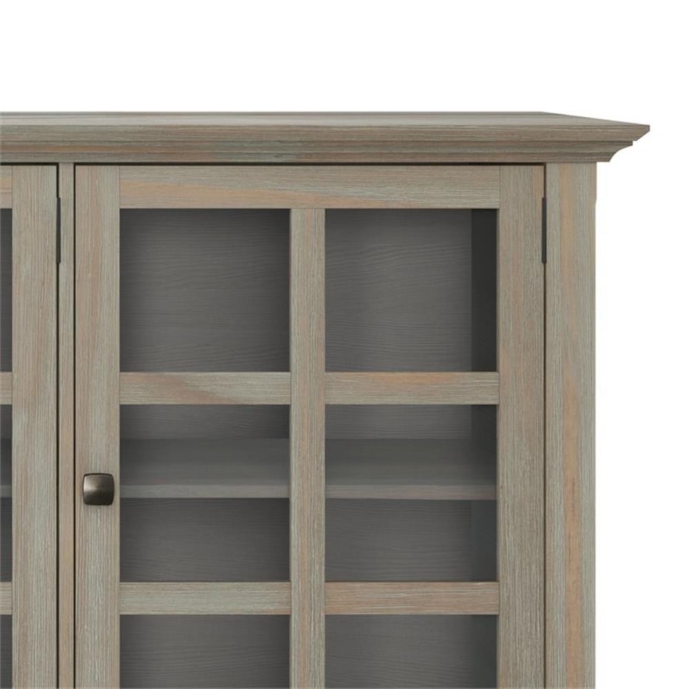 Pemberly Row Transitional Solid Wood 62″ Cabinet in Gray