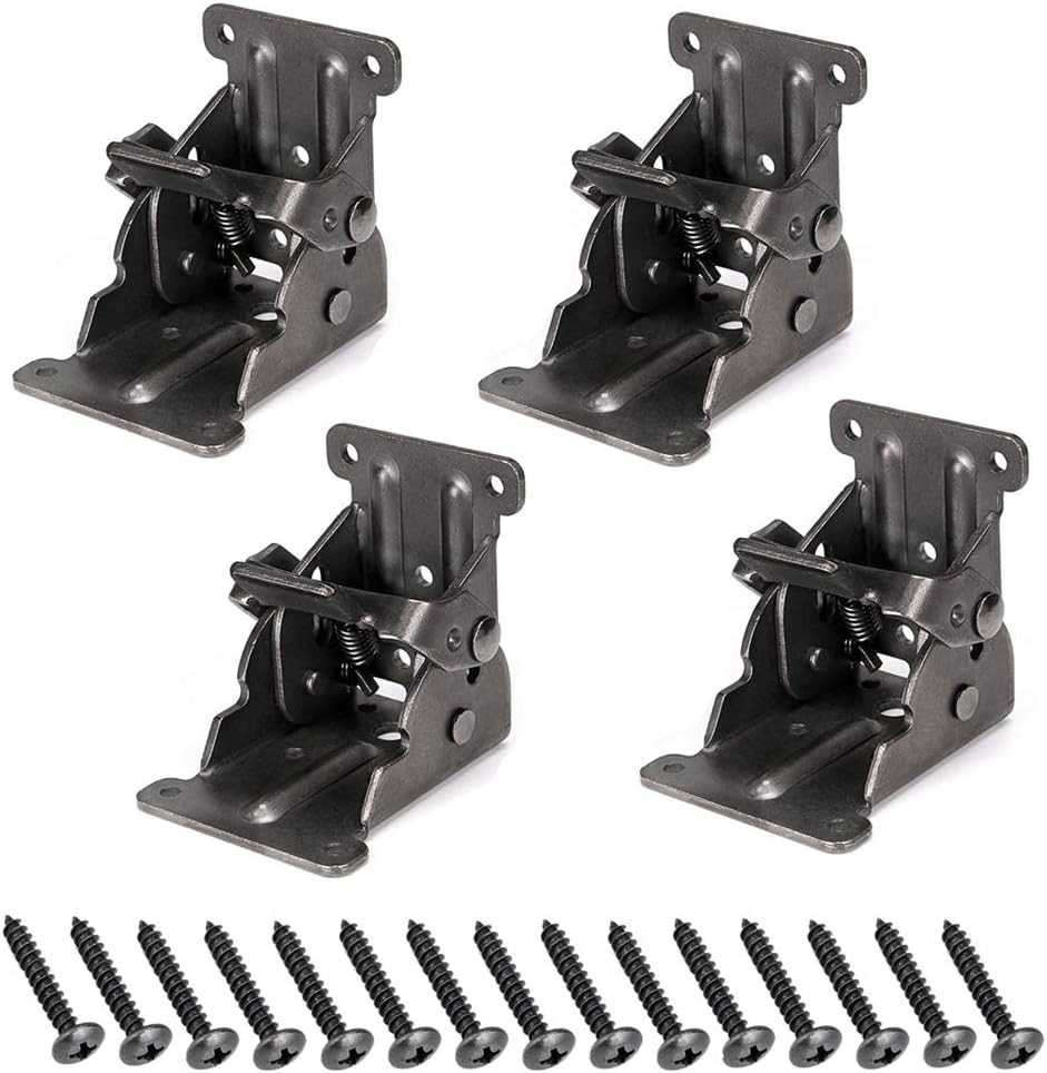 4 Pack Table Leg Folding Brackets, Collapsible Shelf Bracket Support | Foldable