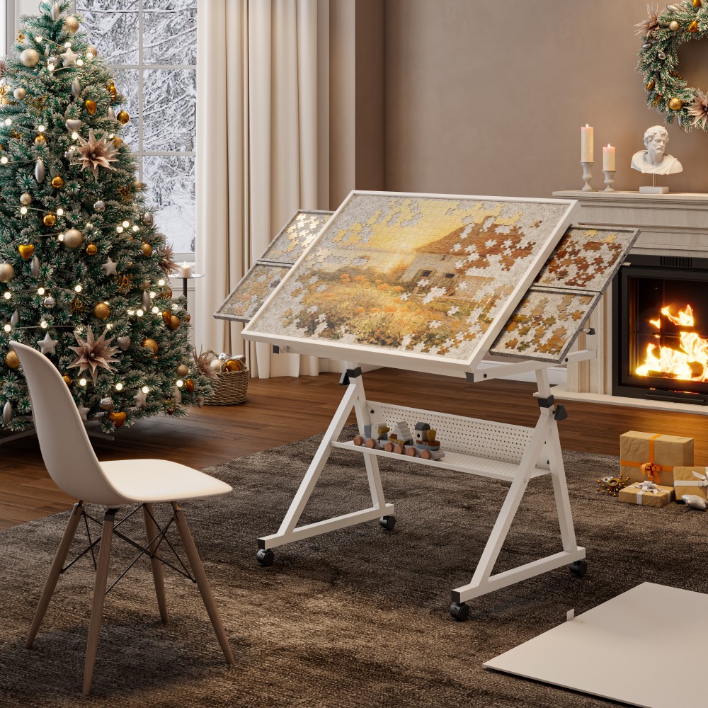 1500 pieces Jigsaw Puzzle metal Table board for adults gift with 4 trays