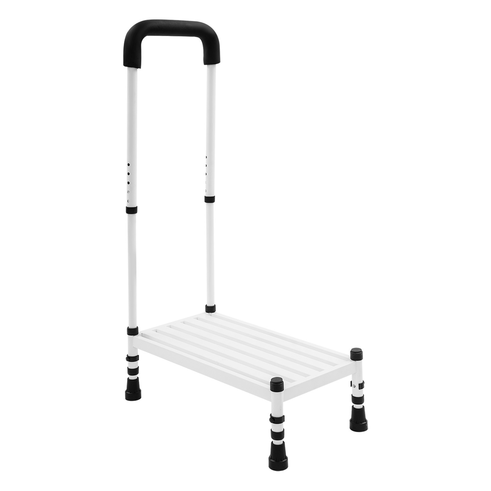 Step Stool with Handle Carbon Steel Adult Ramp w/ Handrail Metal Stepping Stool