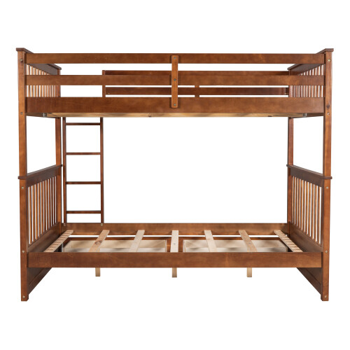Full Over Full Bunk Bed W/ Storage Drawers Wood Platform Beds Bedroom Furniture