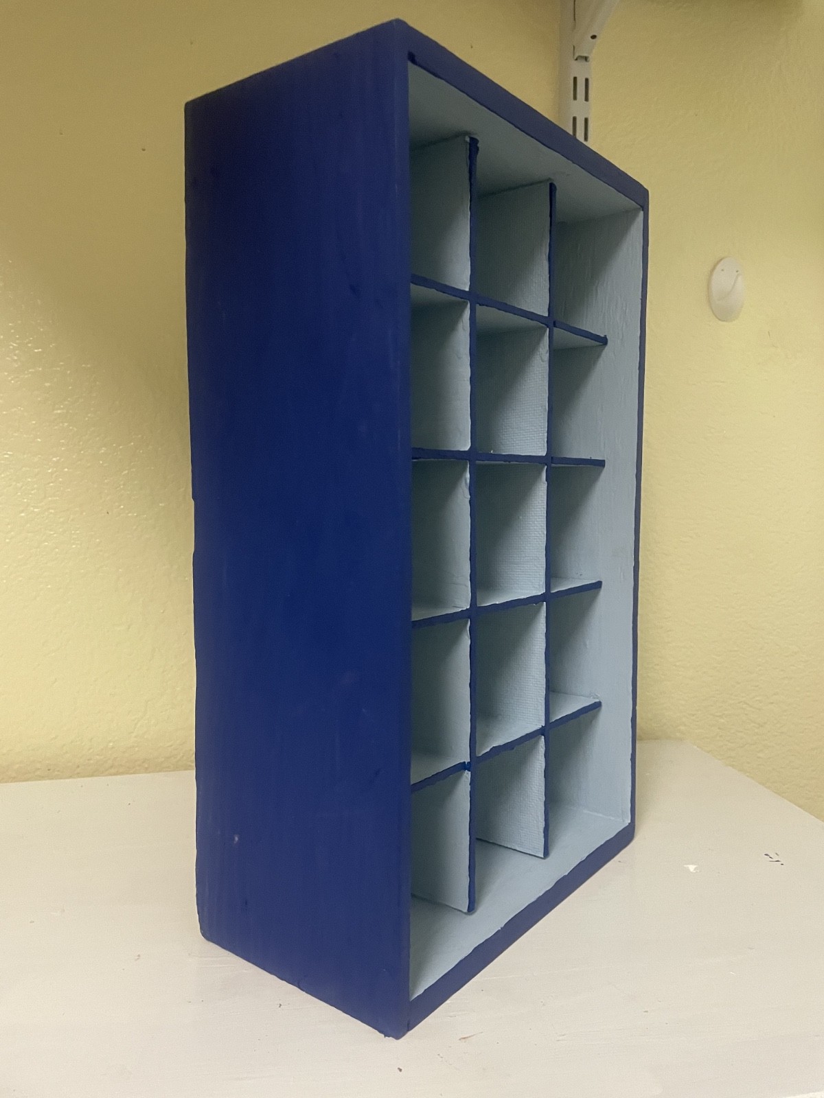 15-Slot Wood Display Cabinet 15-1/4 in X 9-1/4 iSquare Cubby Shelf Organizer –