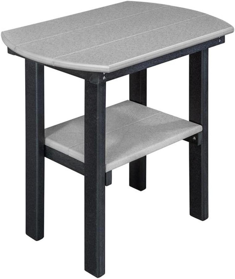 Light Gray & Black 16″ Oval Resin End Table for Home & Office