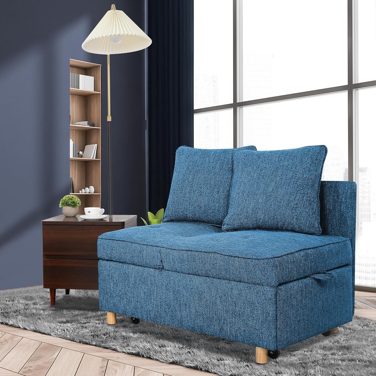 Modern 4-in-1 Convertible Sofa Bed Recliner Single Sleeper Loveseat Sofa Chair⭐⭐