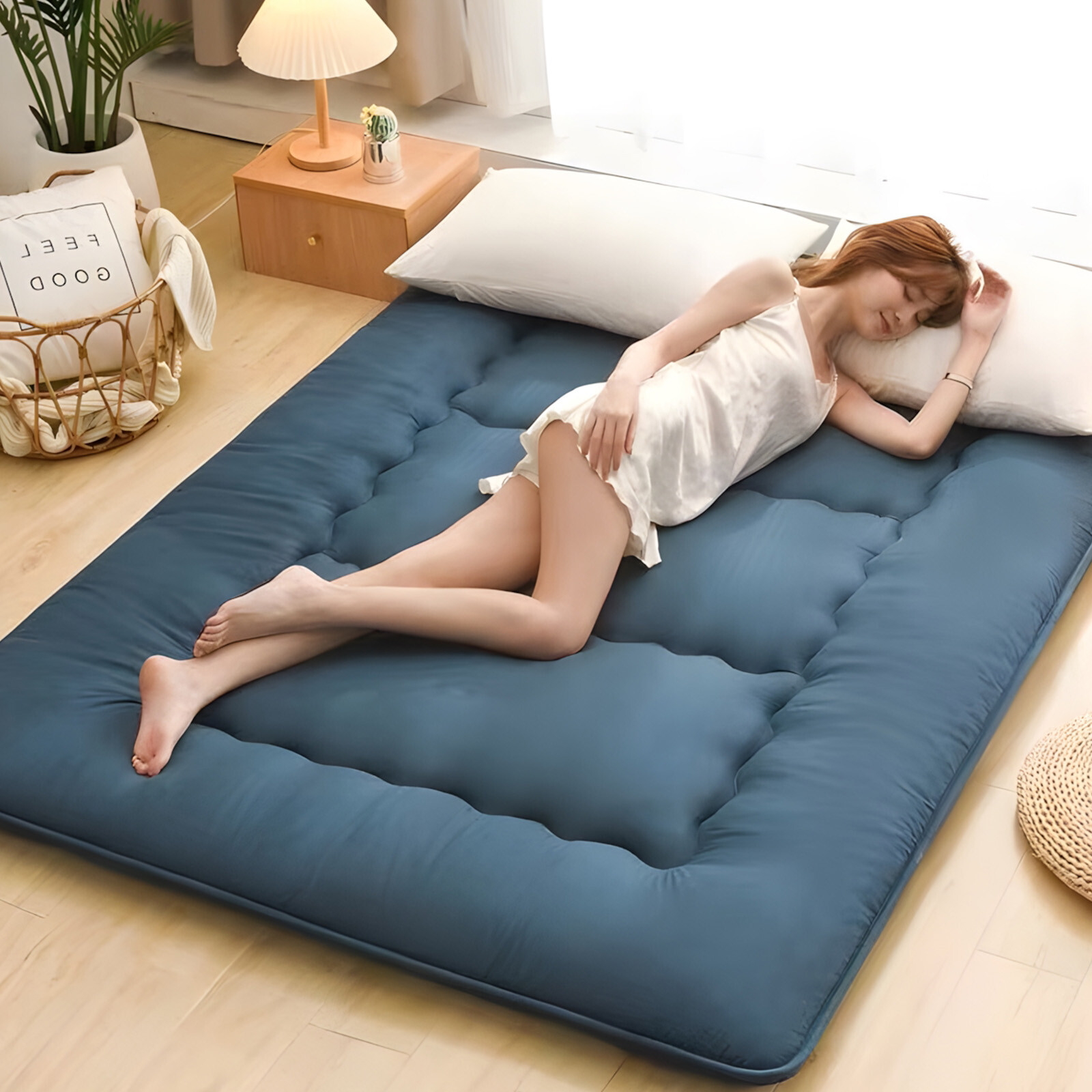 Japanese Futon Mattress Soft Tatami Floor Sleep Mat Foldable for Travel Camping