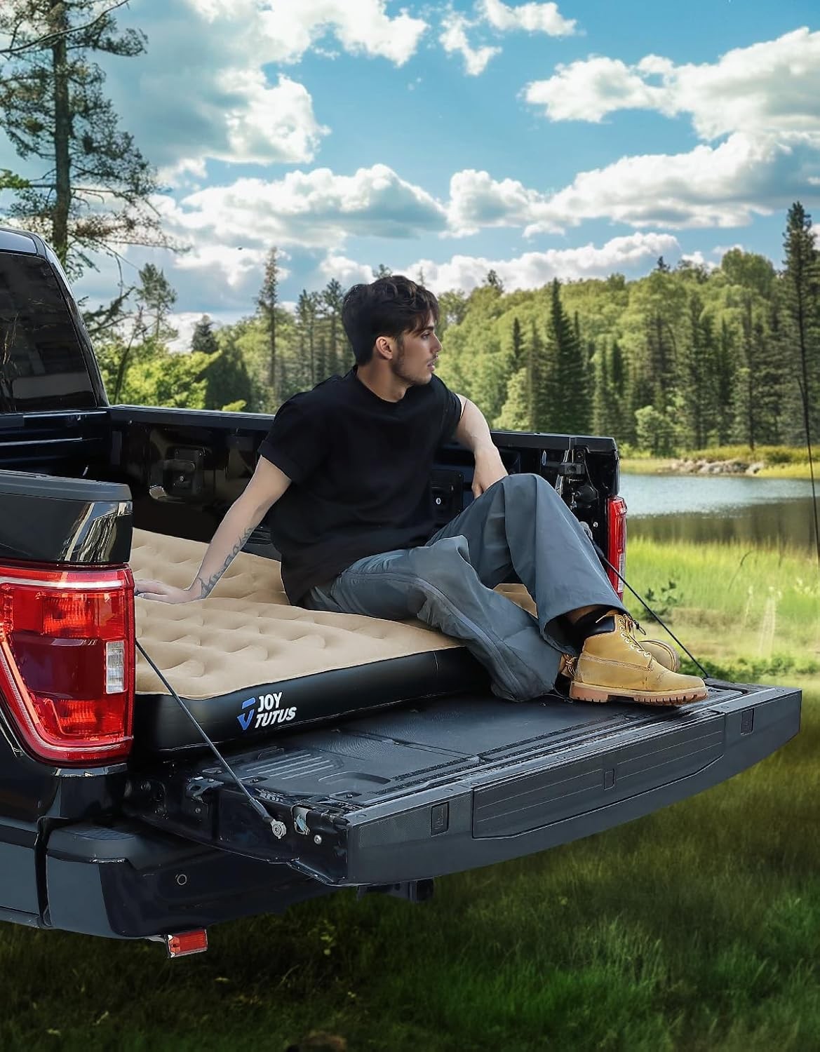6.0-6.3Ft Truck Bed Air Mattress with Built-in Air Pump, Compact Regular Truck