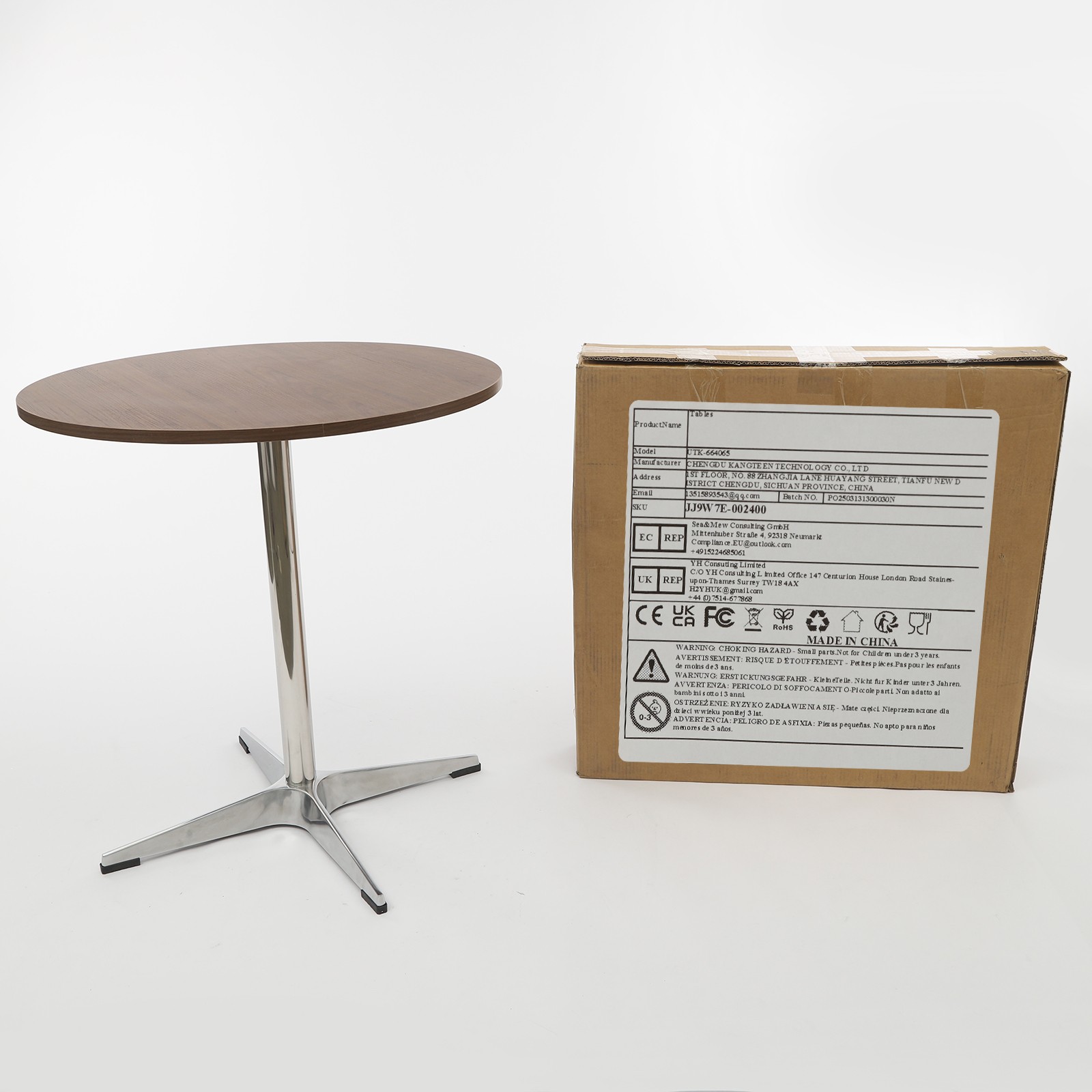 Round Table 27.5″ Dia Particleboard Dinner Table For Apartment Cafe 40kg max.