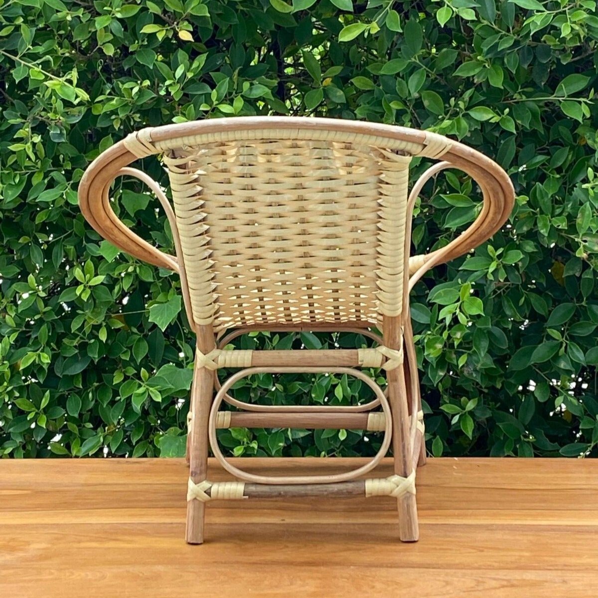 Rustic Thai Rattan Chair: Strong and Stylish, Perfect for Indoor and Outdoor Use